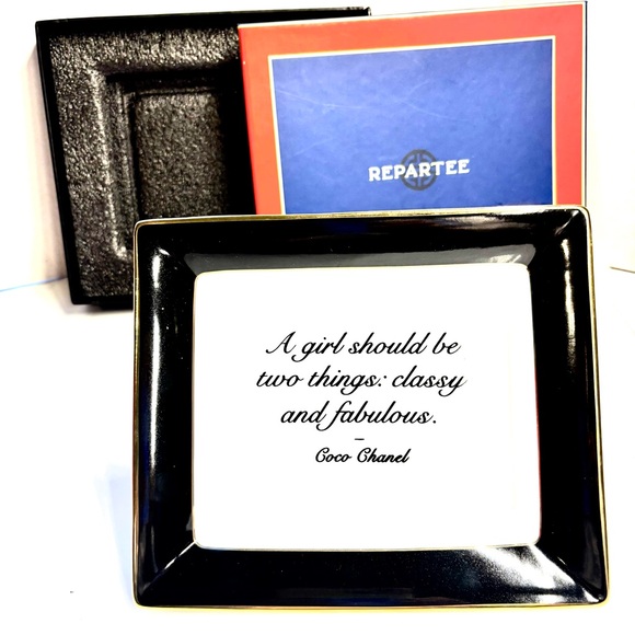 Gump's San Francisco Repartee Coco Chanel Porcelain Trinket Dish Tray - Picture 1 of 8